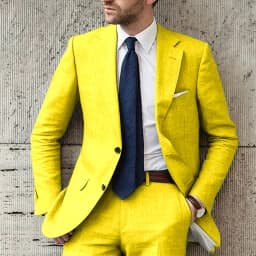Blue Men Suits Elegant Full Set Notch Lapel Single Breasted Luxury 2 Piece Jacket Pants Slim Fit Wedding Costume for Groom 2024