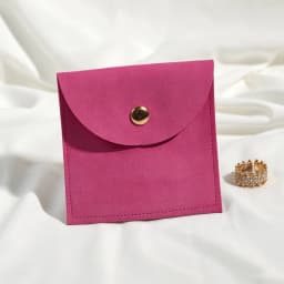 100pcs Soft Microfiber Jewellery Pouches Half Circle Snap Flap Custom Logo Suede Button Bag For Earring Ring Jewelry Packaging