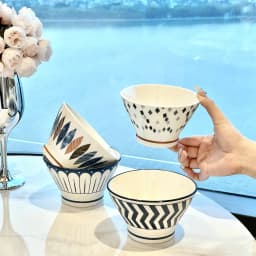 4/5 Pcs Japanese Minimalist Cone Bowls Multi-Purpose for Pasta/Soup/Salad Oven & Microwave & Dishwasher Safe