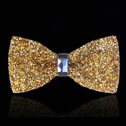1 Piece Men's Glitter Rhinestone Bow Tie Shiny Full Rhinestone Bow Banquet Party Wedding Stage Event Gold Silver