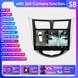 Hizpo Android Auto 2 Din For Hyundai Solaris Verna Accent 1 2010-2016 Car Radio Multimedia Video Player Carplay 4G WIFI GPS 7862