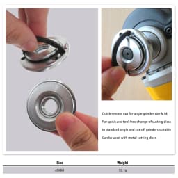 M14 Angle Grinder Nuts Self-locking Labor Saving Resistant Steel 45mm Quick Fastening Grinder Quick Release Plate Flange Nut