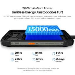 Blackview ROCK 1 AI Rugged Phone 2.01-inch Rear Screen 8GB+256GB 15000mAh Battery 33W Charging Helio G81 4G Android 16