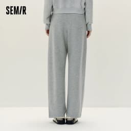 Semir Women Pants Panel Curved Barrel Leg Contrast Patchwork Loose Sport Style Casual Autumn Trousers Daily Wear 2026