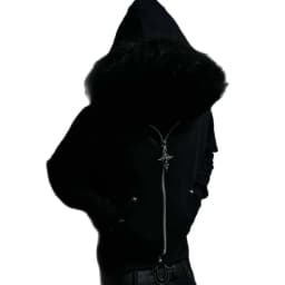 2026 Autumn Winter New Fur Collar Hat Zipper Hoodie Y2k Gothic High Street Hooded Jacket Men American Retro Punk Men's Clothing