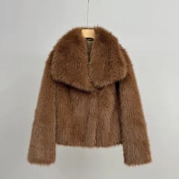 Faux Fur Coat Women Solid Fur Jacket Turn Down Collar Long Sleeve Single Breasted Loose Thick Warm Fur Casual 2025 Autumn Winter