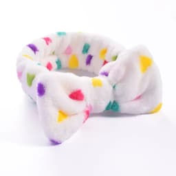 Stripe Polka Dots Leopard Coral Fleece Soft Headband Cross Top Knot Hairband Women Girls Wash Face Spa Headwear Hair Accessories