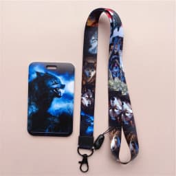 Wolves Pattern Animal Lanyard ID Badge Card Holder Office Worker Cardholder Cover Credit Card Case Card Protector Christmas Gift