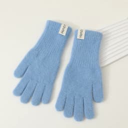 27CM Women Autumn Winter Keep Warm Long Knitted Yarn Gloves Elasticity Solid Simple Style Multicolor Imitation Rabbit Hair Cute