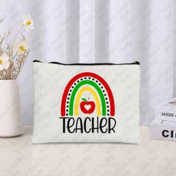 Teacher Cosmetic Case Back To Shool Gift Trendy Zipper Makeup Bag Pouch Thank You Teachers Gifts Pencil Case Lipstick Storage