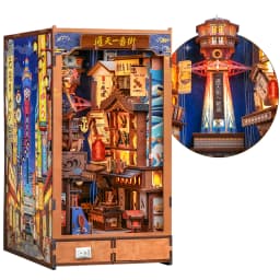 CUTEBEE DIY Book Nook Kit 3D Wooden Puzzle Mini Miniature House Bookshelf Decor Craft Kit for Adult Birthday Christmas Gift Idea
