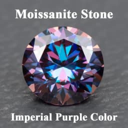 Moissanite Stone Round Cut Rainbow Purple Color DIY Charms Jewelry Making Ring Necklace Earrings Main Materials Certificate