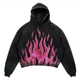 Retro hooded sweatshirt skull print flame Y2K retro hooded pullover jacket street style goth casual fashion men's Harajuku top