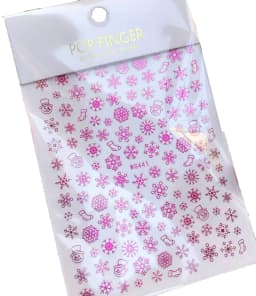 Sliver Bronzing 3D Christmas Nail Art Decoration Sticker Sparkly White Colorful Glitter Geometry Snowflake Winter Slider Foil