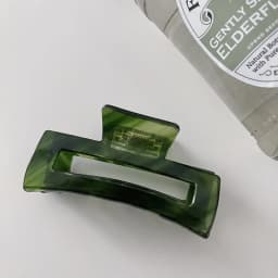 High-quality green twill acetate grab clip gentle back of the head shark clip bath clip hairpin headwear