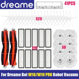 For Dreame Bot W10 W10Pro Vacuum Cleaner Accessories, Main Side Brush, HEPA Filter, Mop Cloth Spare Parts