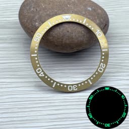 38mm*30.5mm Steel Watch Bezel Insert Ring C3 Green Luminous Fits Seiko SPB185 SPB187 Watch Cases Bezel Watch Replacement Parts