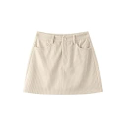 Women's High-Waist A-Line Short Skirt Spring Autumn Retro Brown Corduroy Skirts Woman Solid Color Straight Leg Pencil Skirt Mini