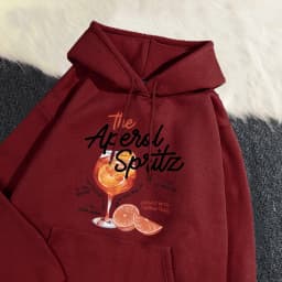 Winter Womans Hoodie The Aperol Spritz Retro Cocktail Printing Sweatshirt Loose Pocket Warm Fleece Pullover Kawaii Sportswear