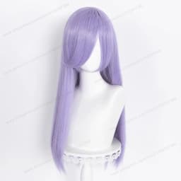 60cm Long Straight Cosplay Synthetic Wig With Bangs Golden Yellow Green Blonde Purple Heat Resistant Hair Anime Wigs + Wig Cap