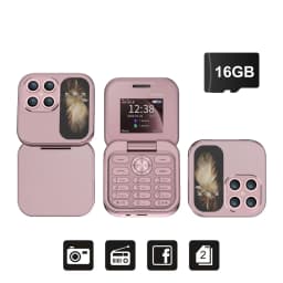 SERVO I17 Mini Flip Mobile Phone 2G Network 1.77inch Screen Dual SIM Flashlight Speed Dial FM Radio Small Fashion Foldable Phone