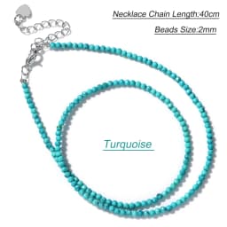 Hot 2mm Natural Crystal Beads Necklace Tiger Eye Stone Black Spinel Mix Quartzs Choker Clavicle Chains For Women Men Jewelry