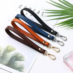 Silver/Gold Simple PU Leather Bag Wrist Strap Solid Color Soft Purse Handle Replacement Adjustment Wallet Belt Bag Accessories