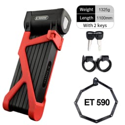 Etook Bicycle Folding Lock Lengthen Anti Theft Heavy Duty Strong Foldable Lock For E Bike Scooter Motorcycle Patented Bracket