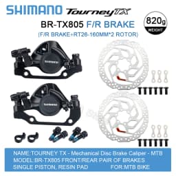 Shimano Tourney TX BR-TX805 MTB Discs Brake Shimano Mechanical Disc Brakes TX805 HS1 G3 Rotor RT26 RT10 Centerlock Rotors