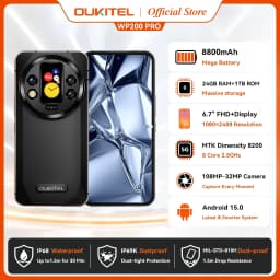 OUKITEL WP200 Pro 5G Rugged Phone AI Smartphone 72GB+1TB 8800mAh Battery 108MP Camera Android 15 Waterproof Outdoor SmartPhone