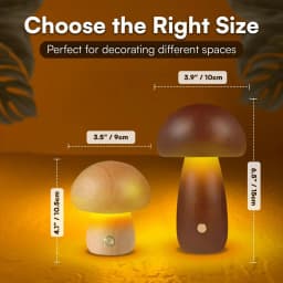 Rechargeable Mushroom Night Light, Dimmable Touch Control Desk Lamp, Creative Mushroom Desk Light for Home Bedroom Bedside Light