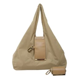 PU Leather Foldable Tote Bag with Key Ring Portable Wallet Purse Large Capacity Collapsible Travel Storage Bag for Daily Errands