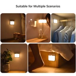 Motion Sensor Night Light Rechargeable USB‑C PIR Sensor Wall Light 3 Color ModeMagnetic Stick‑on Night Lamp for Hallway Staircas