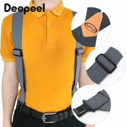 Heavy Duty Work Suspenders for Men X-Back Gripper Clasps Adjustable Strap Fully Elastic Adult Widen Men's Suspender