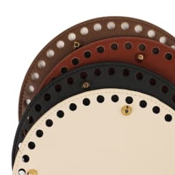 20*20cm Round PU Leather Bag Bottom for Knitting Bags Base Pad With Holes DIY Crochet Handmade Bottoms Handbag Accessories