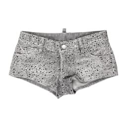 New Retro Double-sided Flashing Rhinestone Shorts for Women Y2K Harajuku Mini Denim Shorts Gothic Sexy Slim Low-waisted Shorts
