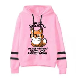 Women’s Graphic Just Intelligent Beyond Your Understanding Long Sleeves Casual Versatile Pullover Cute Fox Hoodies Autumn Tops