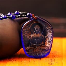 Handmade Necklace Nepal Buddhist Mala Stone Beads Buddha Statue Pendant Necklace Statement Buddha Lucky Amulet Pendant Necklace