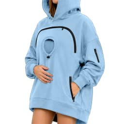 Personalized LOGO Customized Women's Hooded Pet Cat Pocket Casual Sweater Zipper Long Sleeve Hooded Fleece Top