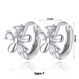 Geometric Tiny Hoop Earrings For Women Micro Crystal Zircon Star Flower Heart Huggie Small Classic Earring Piercing Jewelry Gift