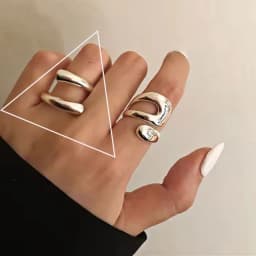 VENTFILLE 925 Sterling Silver Metal Flower Shell Geometric Rings For Women French Retro Romantic Open Thai Silver Rings