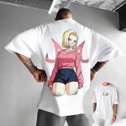 Dragon Ball Super Saiyan Android 18 Vintage Harajuku Anime Men's Clothing Summer 2026 T-Shirt Women Streetwear Casual Tee Top