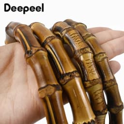 2Pcs Deepeel 10/12/13cm Natural Bamboo Handle Women's HandBag Purse Replacement Handles for Woven Bag Luggage Hardware Accessory