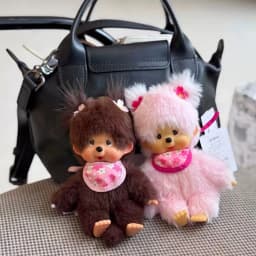 2026 NEW Monchhichi Plush Doll Pendant Kawaii Monkey Keychain Cute Cartoon Couple Keyring Bag Charms Birthday Gift 몬치치 モンチッチ