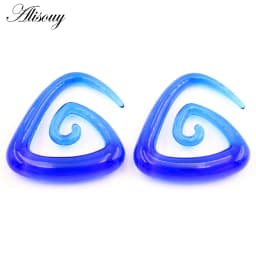 Alisouy 2pcs 1.6-10mm Irregul Triangle Acrylic Spiral Ear Tunnels Plugs Expander Stretcher Earrings Gauges Body Piercing Jewelry