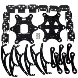 18 DOF Aluminium Hexapod Spider Bracket Six 3 DOF Legs Robot Frame Kit with Ball Bearing Fully For Programmable Robot DIY Kit