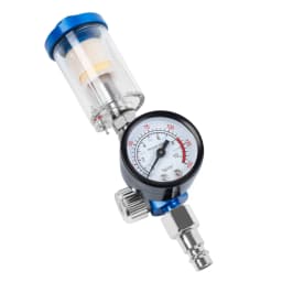 1/4-Inch In-line Oil Water Separator Filter Separator Spray Gun Air Regulator Pressure Gauge with EU Adapter for Air Tool