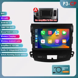9" Hizpo 2Din Android Auto Car Radio for Citroen C-Crosser Peugeot 4007 Mitsubishi Outlander 2 2005 - 2011 Snapdragon 360° CAM