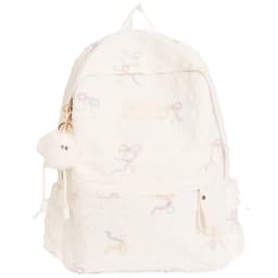 Colorful Bow Full Print Ruched Fabric Backpack Four Colors Available Large Capacity Girls Junior High High School School Bag