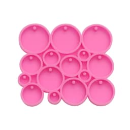 Shiny Round Circle Silicone Keychain Mold Many Circles Tiny Resin Epoxy Mold for DIY Earrings Craft 5 /3.3/2.3/1.7/1.2cm